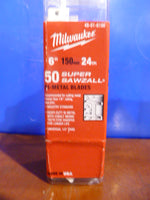 MILWAUKEE - 48-01-6186 BLADES: PI-METAL BLADES 6"" 150MM 24TPI, HEAVY DUTY (PKG OF 50) Image