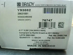 Brady Y93882 Ribbon Cartridge 4.11 In x 200 FT Monochrome Green