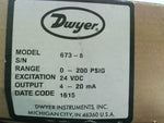  Dwyer 673-8 Fixed Range Pressure Transmitter 0-200psig 24 VDC 4-20 mA Series Image