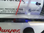  Dwyer A3203-SRH Press Gauge w/ Single Replay 0-3 PSI Activates on Increase 120VAC 50/60Hz 6W Image