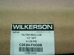  Wilkerson C28-04-FHG0B Filter/Regulator/Lubricator 1/2" NPT Automatic Drain Metal Bowl Sight Gauge 0-125PSI Image
