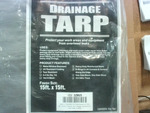  Grainger 3ZRU5 15x15' Heavy Duty Drainage Tarpaulin 10.5 MIL Thickness Image