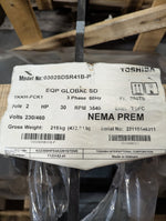  Toshiba AC Motor 30HP 3540RPM 286TS Frame 230/460V 3PH TEFC Model 0302SDSR41B-P Image