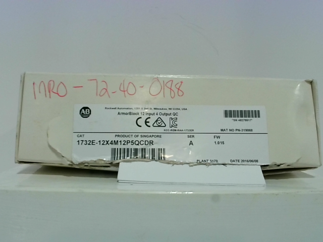 Allen Bradley 1732E-12X4M12P5QCDR /A ArmorBlock EtherNet/IP I/O Module ...