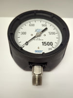  WIKA 9696585 XSEL Process Pressure Gauge 0-1500 PSI 4.5" Dial 1/2" NPT Bottom Mount Image