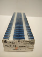  Allen Bradley 1492-CAM1LB (50 PCS) 1-Pole 55A Blue Multi-Rail Mounted Terminal Block Image