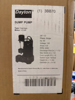  Dayton 3BB70 Submersible Sump Pump 1/3HP 120VAC 60Hz 3450 RPM Image