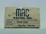  MAC Valves 225B-111C Solenoid Valve 24VDC 110-120VAC 50/60Hz 150PSI Image