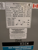  Rex Power Magnetics BA20H-M/S1/Z 20kVA Transformer 3PH 480V Pri. x 208Y/120 Sec. NEMA 3R Image