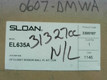  Sloan EL635A Sensor Installation Closet Cover Plate Kit 3305107 Image