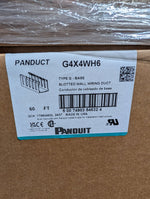  Panduit G4X4WH6 Type G PVC Wide Slot Wire Duct 4"W x 4"H x 6ft White 10 Pcs/Box 60FT Image