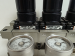  SMC ARM2500 -B-02G2 Pneumatic Pressure Regulator Manifold Assembly 1/4" Image