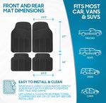 BDK 4-Piece All-Weather Rubber Floor Mats with Universal Fit Design Trimmable Image
