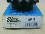  Martin 40B16 Roller Chain Sprocket 16 Teeth 1" Bore Image