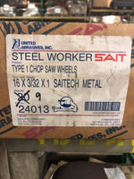  Sait 24013 Type 1 Chop Saw wheels 16X3/32X1 Saitech Metal (9 Pc) Image