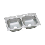  Elkay Dayton D233213 Drop-In Double Bowl Stainless Steel Sink 33" x 21-1/4" x 6-9/16" Depth Image