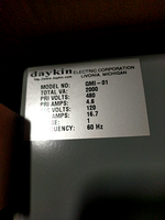  Daykin GMI-01 Transformer Disconnect 2000VA 480V Primary 120V Secondary Image