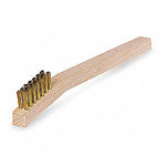  Weiler 44189 Small Hand Wire Scratch Brush Brass Fill Wood Handle 3 x 7 Rows Image