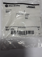  ALLEN-BRADLEY, 800T-X550 - LEGEND PLATE STANDARD STOP RED ALUMINUM Image