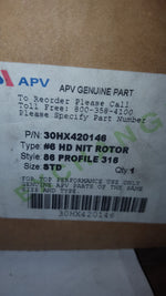  APV 30HX420146 Rotor AMF Accumax 600 #6 HD NIT Dough Trough Degasser Image