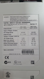  ALLEN BRADLEY POWERFLEX 755 20G11FD022 AA0NNNNN 7.5 HP AC DRIVE Image