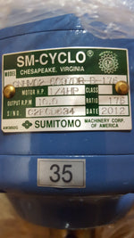  Sumitomo CNHM02-597DR B 1/175 Gearmotor 10.0 RPM 175:1 Ratio 1/4 HP Factory Sealed Image