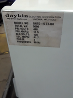  Daykin GNTD-5 TB480 Transformer Disconnect  480/120V 11.5/42A 5000VA Image