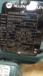  Allen Bradley CM202 NV00518AXZCC AC Motor 5HP 184TC 1750RPM Image