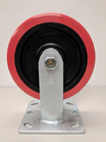  Trio Pines Rigid Caster 6x1-1/2 Pro-Tech Polyurethane Wheel TP6260R-02-PRO 550LB Capacity Image