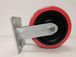  Trio Pines Rigid Caster 6x1-1/2 Pro-Tech Polyurethane Wheel TP6260R-02-PRO 550LB Capacity Image