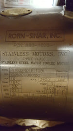  Rofin-Sinar 880-1020-1 10HP Stainless Water Cooled AC Motor 184C 3450RPM 230VAC 3PH Image