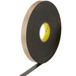  3M 4496B 1" x 36 Yards Black Double Sided Coated Polyethylene Foam Adhesive Tape Image