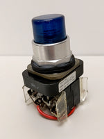  ALLEN BRADLEY 800T-QT24B Illuminated Blue Push Button Push To Test 24V NO BOX Image