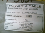  TPC 84412 Super-Trex Mini Quick Connect 84412 Female Plug 4P 12Ft Image
