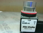  Allen Bradley 800MR-A2 /AC Black Pushbutton w/ Contact Block Image