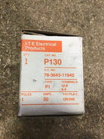  Siemens P130 Pushmatic Circuit Breaker 30A 120V/240VAC 1P Image