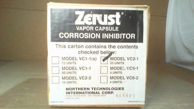 Zerust Model VC2-1 Corrosion Inhibitor Vapor Capsule (25 PCS) – Ideal ...