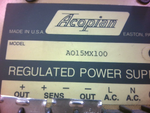  Acopian A015MX100 Regulated Power Supply 110VAC to 0-15VDC 1A Output Image