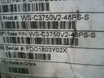  Cisco Catalyst WS-C3750V2-48PS-S 48-Port PoE Mountable Switch Rack Factory Sealed Image