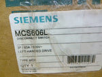  Siemens MCS606L 60A Disconnect Switch 3P 60A 600V Left handed Image