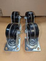  Hamilton Caster Set of 4 Standard Duty Swivel Casters 4" x 2" Plastex Phenolic Wheel Image