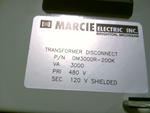  Marcie OM3000R-200K Transformer Disconnect 3000 VA, 480 Volts,  Factory Sealed Image