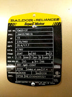  Baldor EM2513T AC Motor 15HP 254T Frame 1765RPM 230/460VAC Image