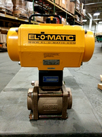  El-O-Matic ES0350.U1A04A.27K0 Pneumatic Valve Actuator w/ 3" Bronze Valve Image