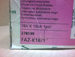  Moeller FAZ-K16/1 Circuit Breaker 15A K 15kA 1-Pole (Lot of 12) Image