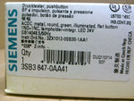  Siemens 3SB3 647-0AA41 Push Button Green Flat LED 24V (5 PCS) Image