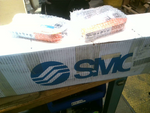  SMC CKZ2N80TF-135DP Power Clamp Cylinder 80mm Slim Line Clamp Image