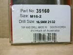  Recoil 35160 Thread Repair Kit Size = M16-2 Drill Size = 16.5mm Factory Sealed Image