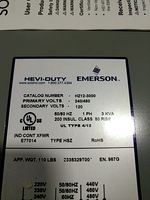  Emerson HZ12-3000 3KVA Transformer Hevi Duty 240/280V x 120V Image