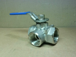  OVC 3L66RT 3-Way Ball Valve 1"  SS w/Lock Image